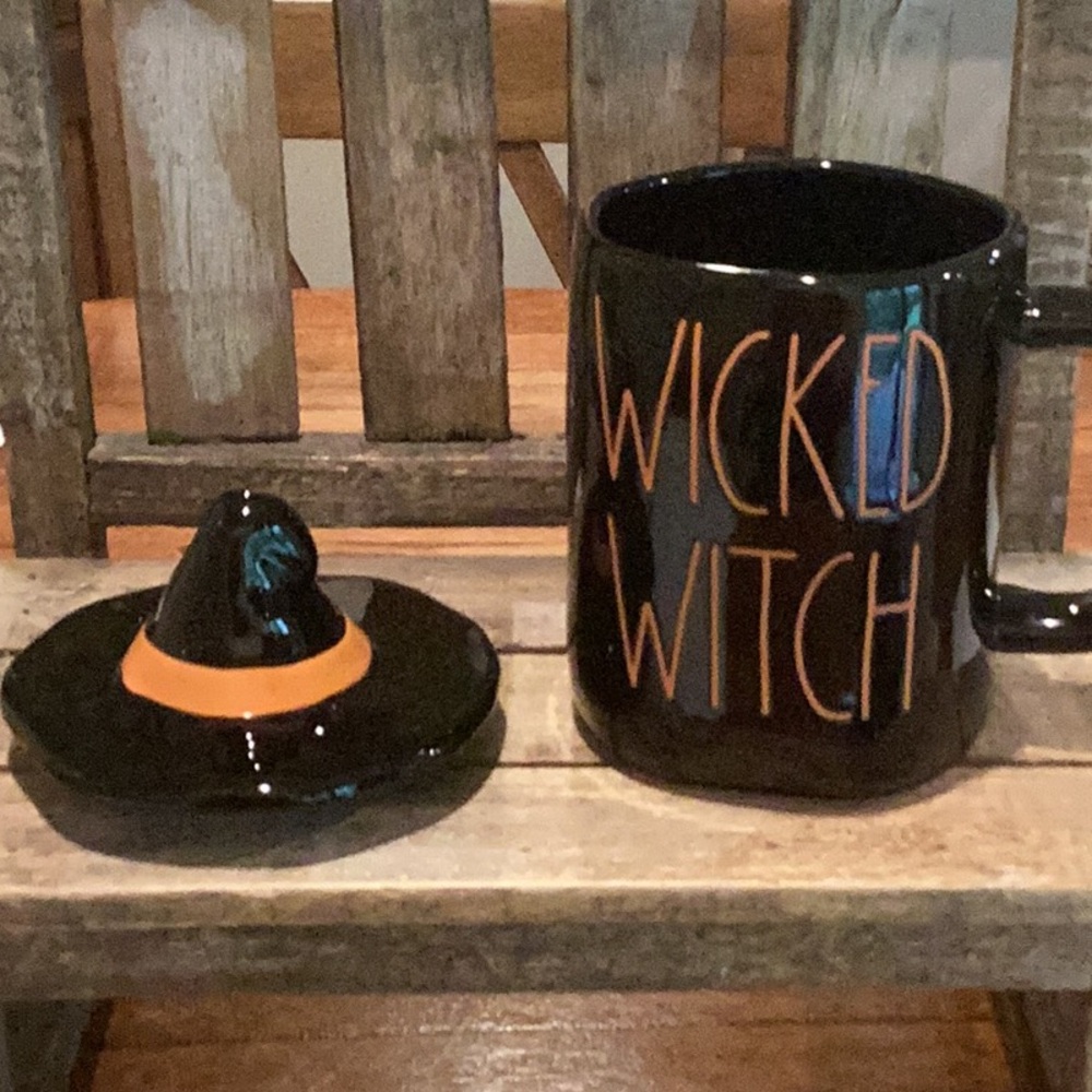 EUC - Rae Dunn WICKED WITCH mug with topper - Picture 4 of 5